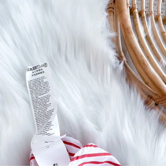 Emme Marella Stripe Off The Shoulder Top Red White 3/4 Button Sleeves Striped 40 - Picture 8 of 12